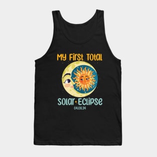 My First Total Solar Eclipse April 8 2024 Cute Kids Tank Top